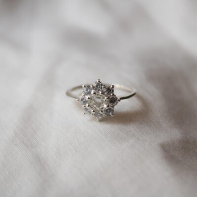 Anello Margherita Prasiolite e Zirconi