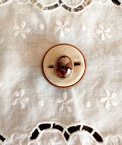 Anello Granato Cabochon